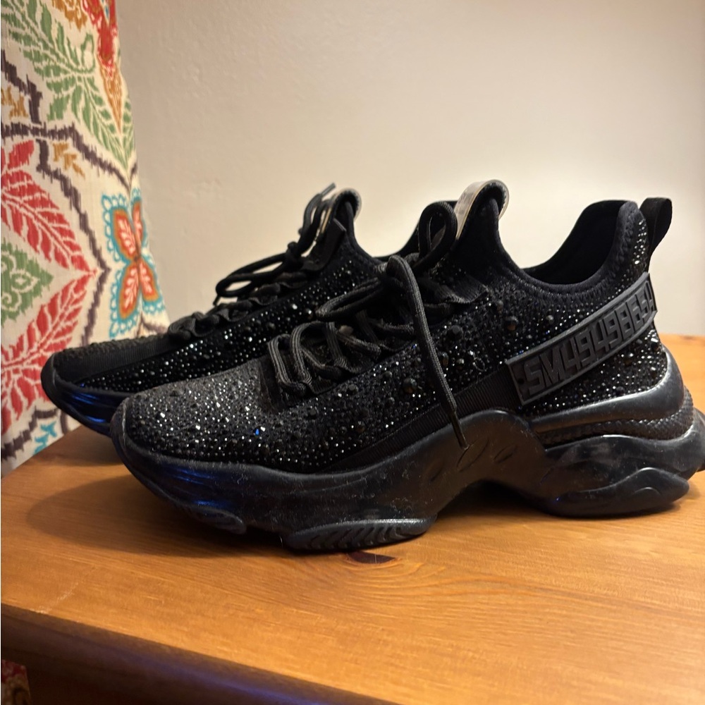 Steve Madden Black Glitter Sneakers